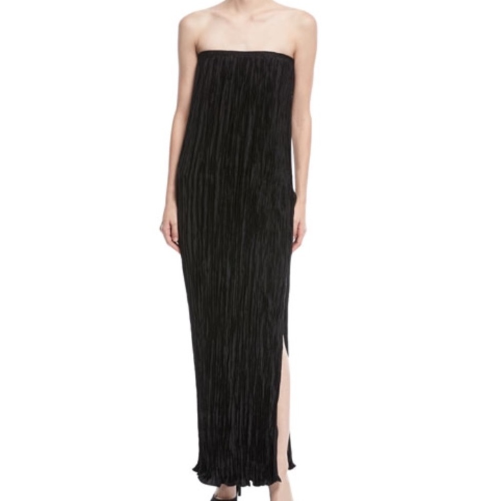 Elizabeth and James Denver strapless pleated dress